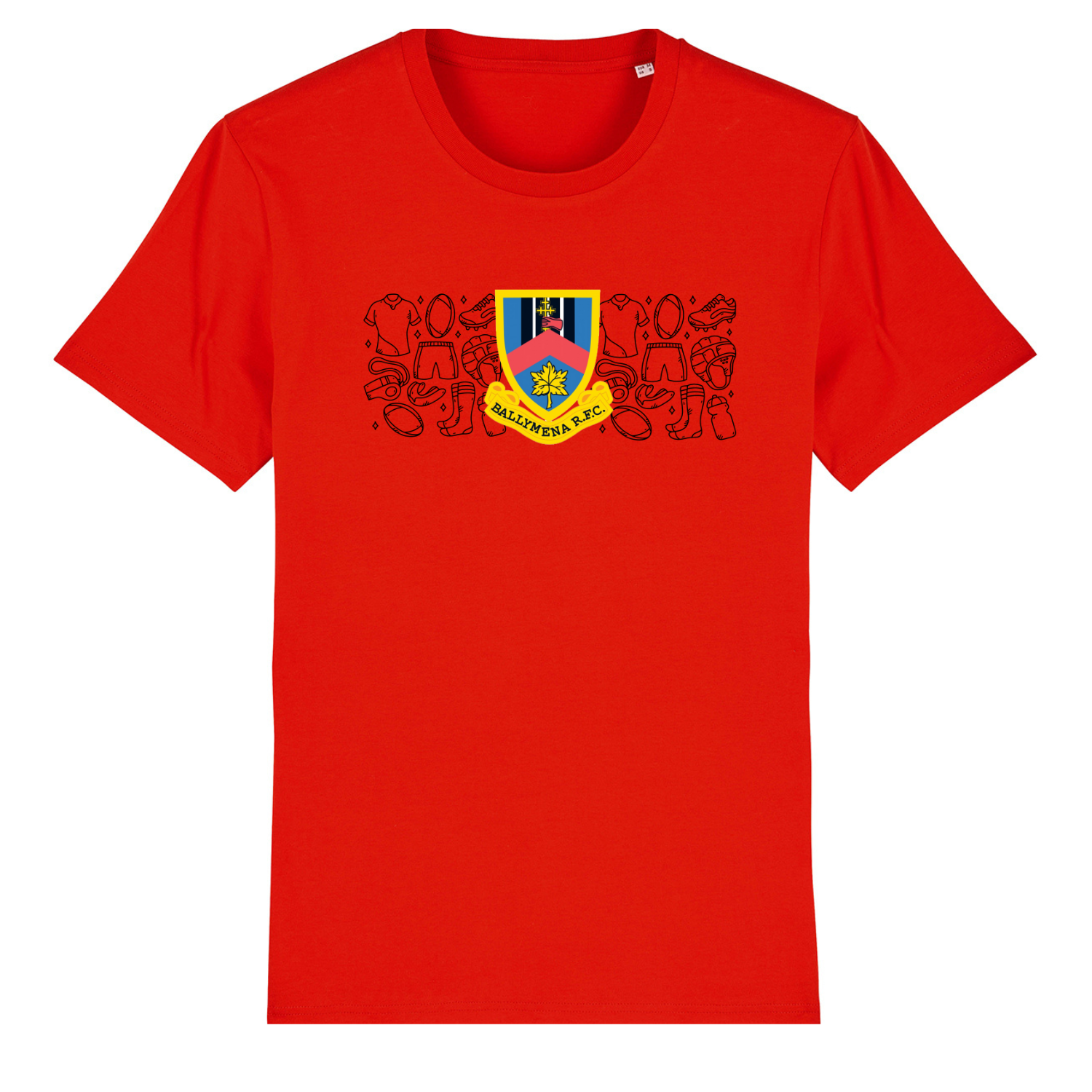 Ballymena Rugby Club - Cotton Doodle Tee - Red