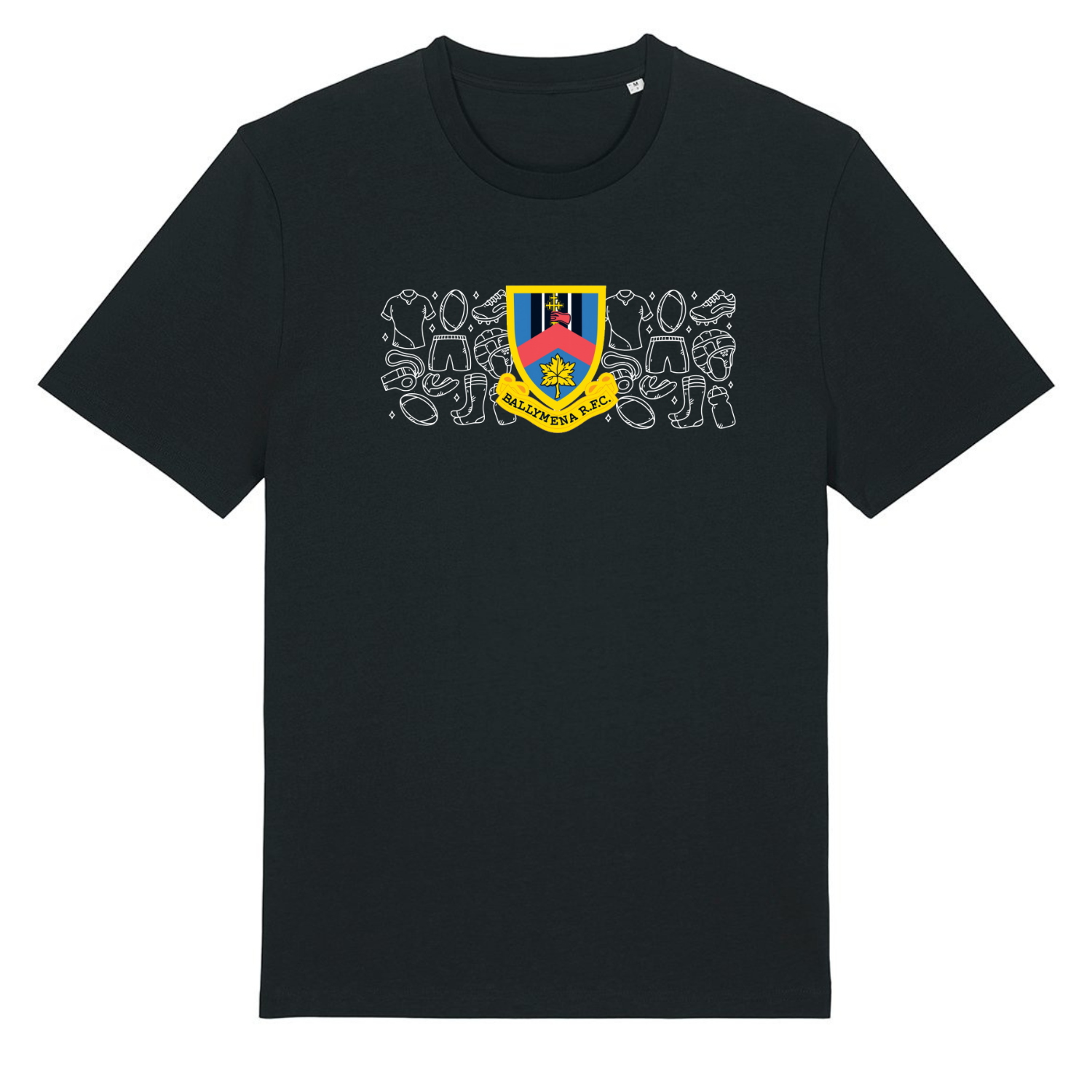 Ballymena Rugby Club - Cotton Doodle Tee - Black