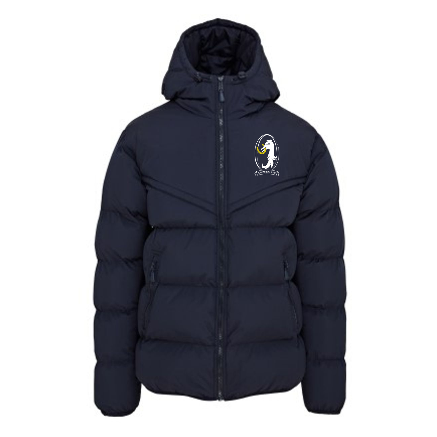Lisburn Rugby Club - Chevron Puffer Jacket - Navy