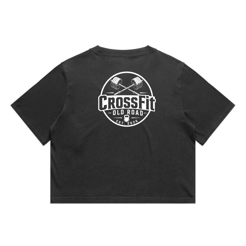 Old Road Crossfit - Womens Heavy Faded Crop Tee