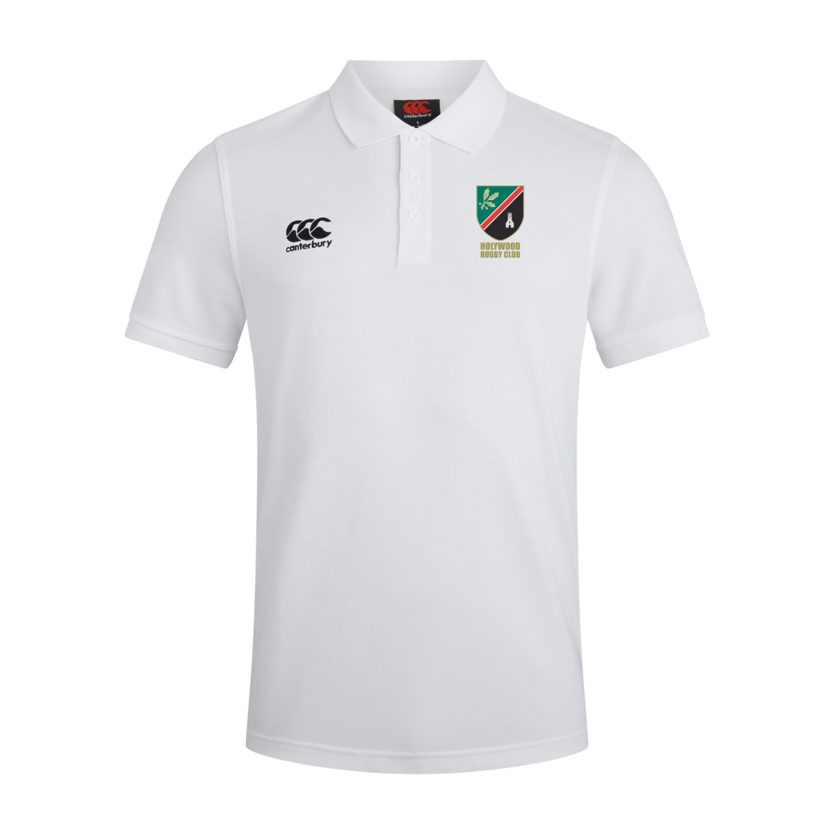 Holywood Rugby Club - Cotton Waimak Poloshirt - White