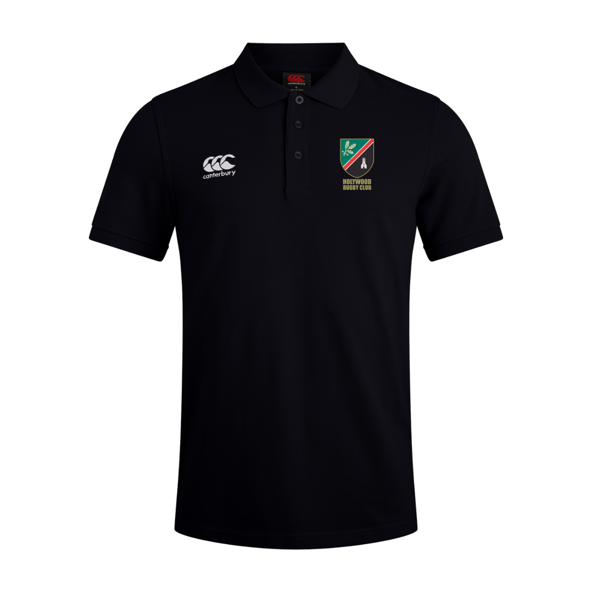 Holywood Rugby Club - Cotton Waimak Poloshirt - Black