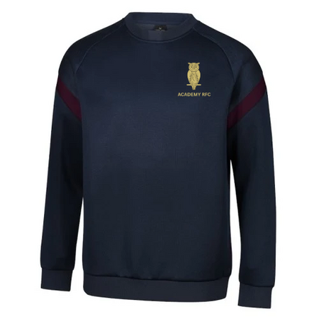 Academy Rugby Football Club - Kinetic Sports Crew Neck Tech Top - Navy/Maroon