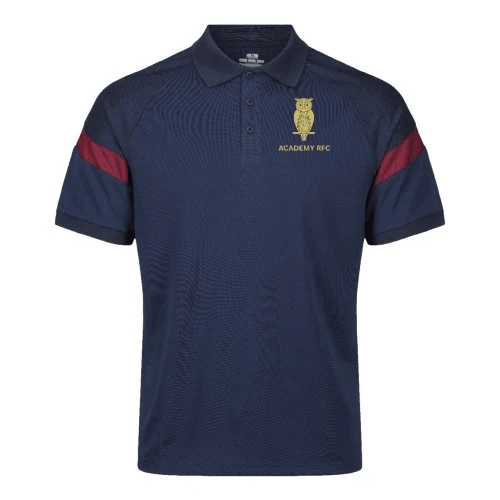 Academy Rugby Football Club - Kinetic Sports Tech Polo - Navy/Maroon -Stash Shop- Stash Shop