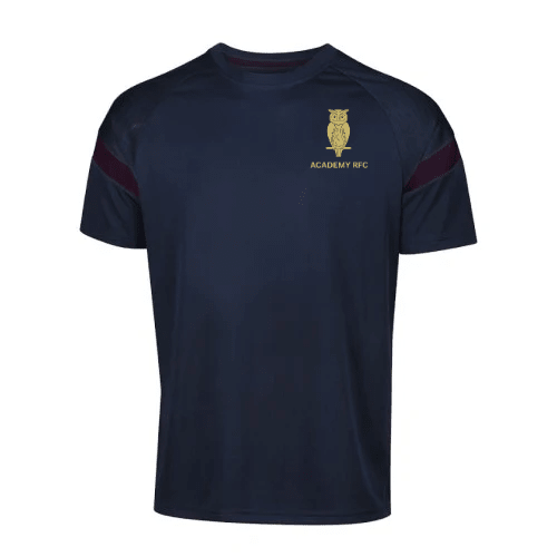 Academy Rugby Football Club - Kinetic Sports Tech Tee - Navy/Maroon -Stash Shop- Stash Shop