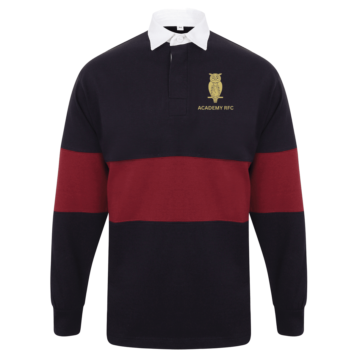 Academy Rugby Football Club Panelled rugby shirt - Navy/Burgundy -Stash Shop- Stash Shop