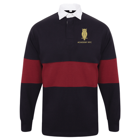 Academy Rugby Football Club Panelled rugby shirt - Navy/Burgundy -Stash Shop- Stash Shop