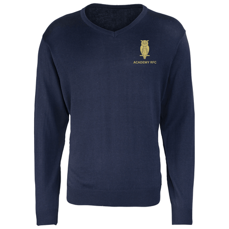 Academy Rugby Football Club V-neck knitted sweater - Navy -Stash Shop- Stash Shop
