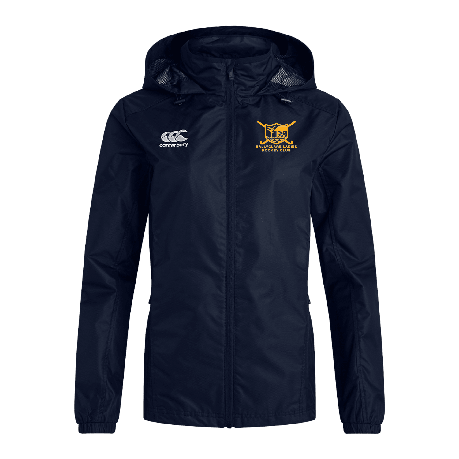 Ballyclare Ladies Hockey Club - Ladies Vaposhield Full Zip Rain Jacket - Navy - Canterbury - Stash Shop
