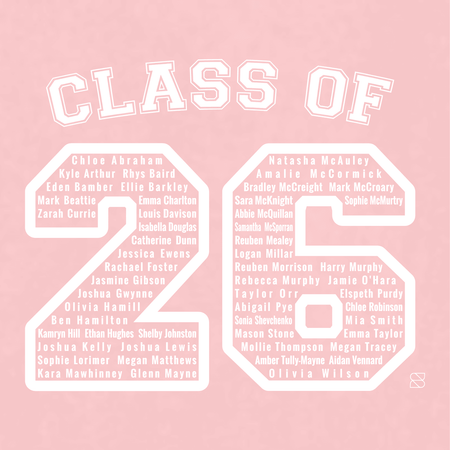 Ballyclare Secondary School Leavers 2026 - Baby Pink Heavyweight Hoody - Stash Shop - Stash Shop