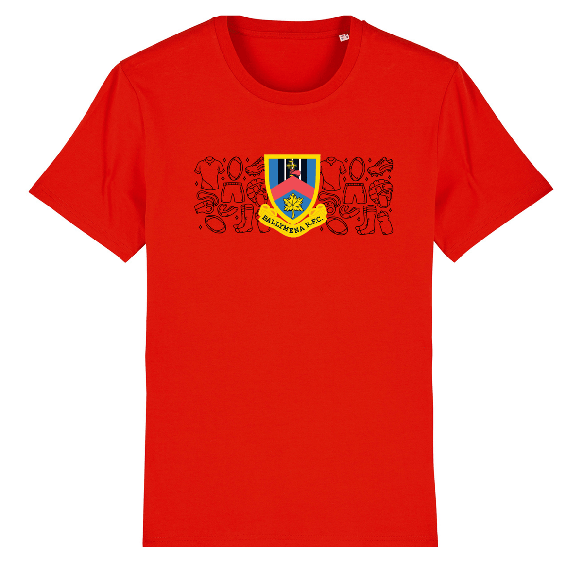 Ballymena Rugby Club - Cotton Doodle Tee - Red - Stash Inc. - Stash Shop