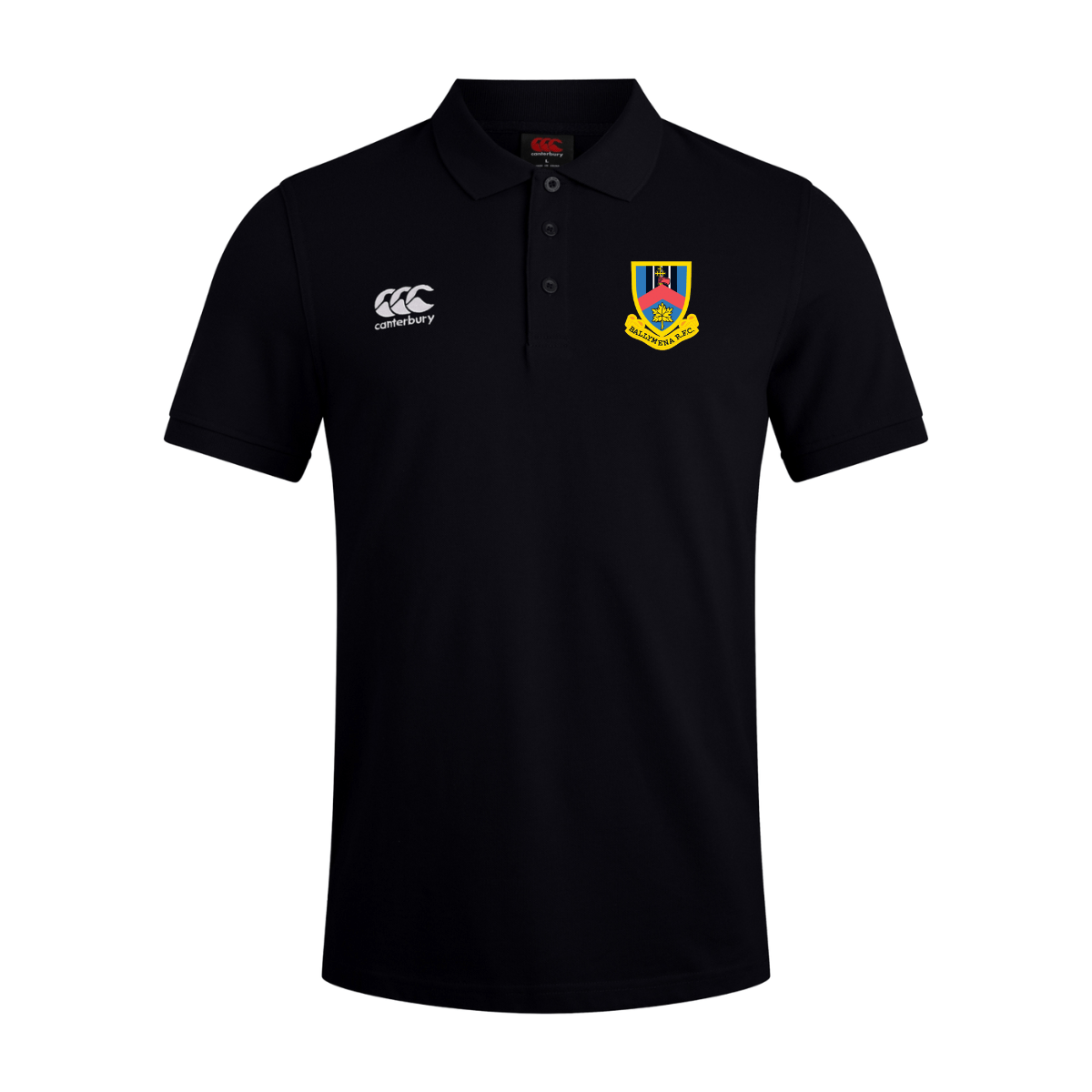 Ballymena Rugby Club - Cotton Waimak Poloshirt - Black - Canterbury - Stash Shop