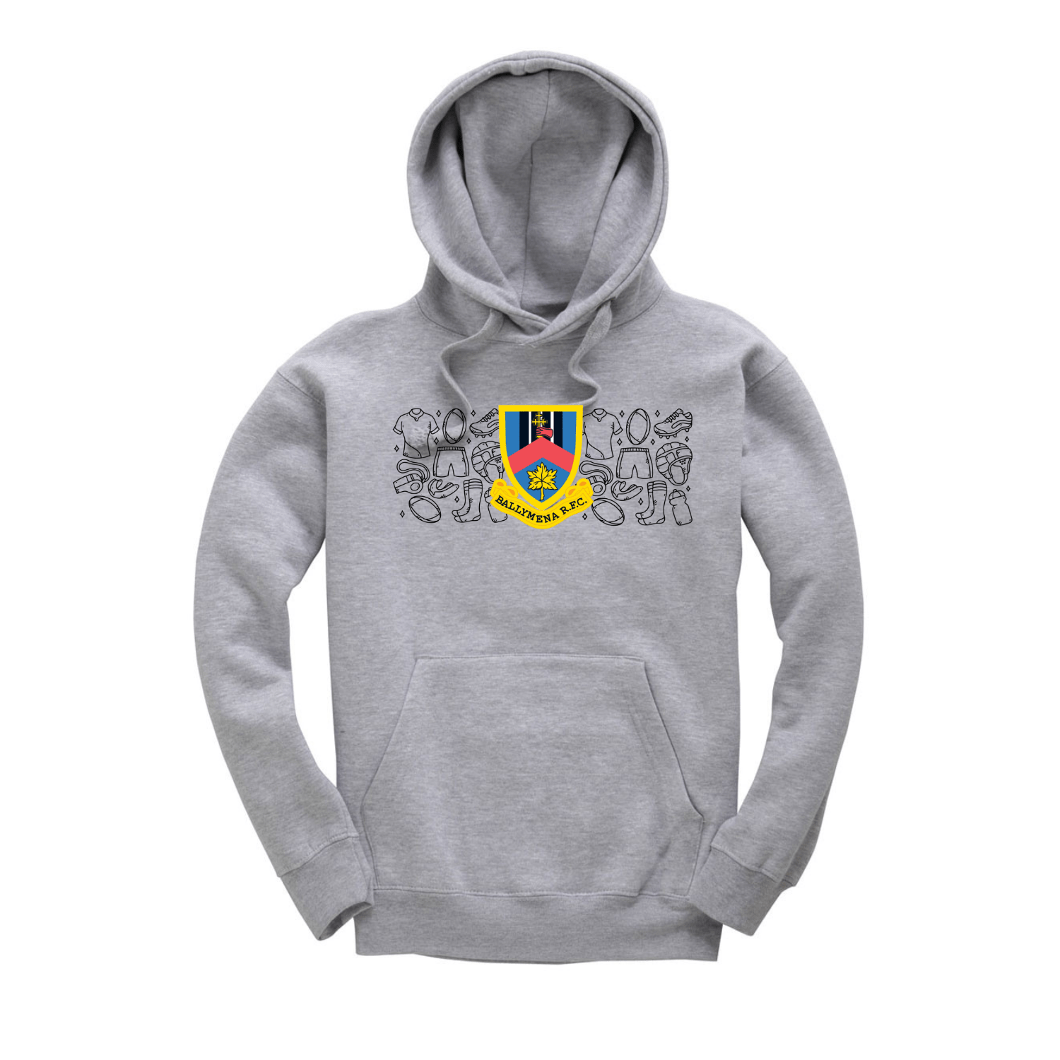 Ballymena Rugby Club - Doodle Hoody - Grey - Stash Inc. - Stash Shop
