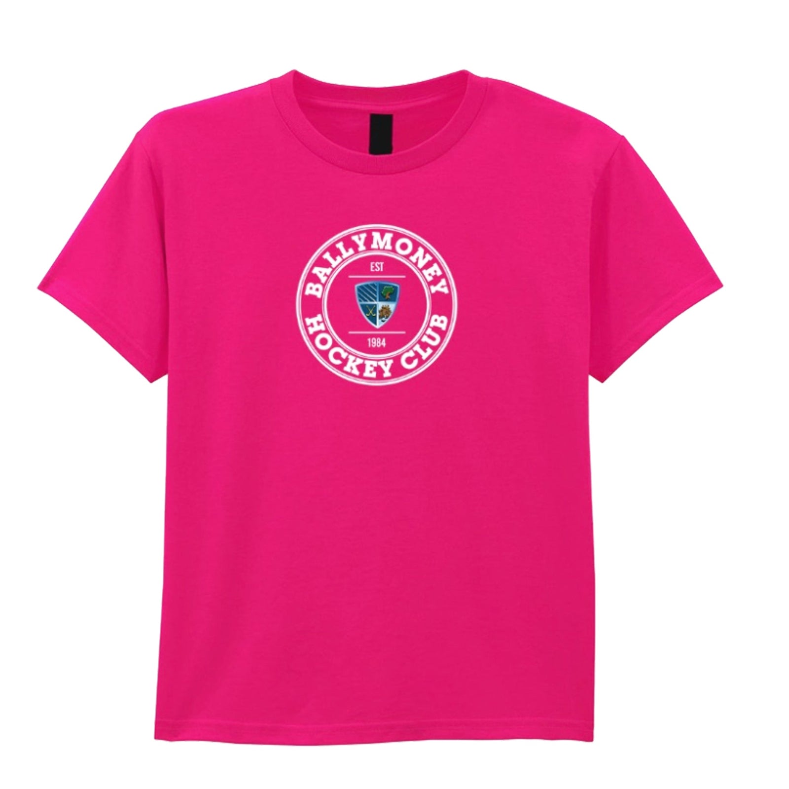 Ballymoney Hockey Club - Cotton Tee - Pink -Stash Shop- Stash Shop