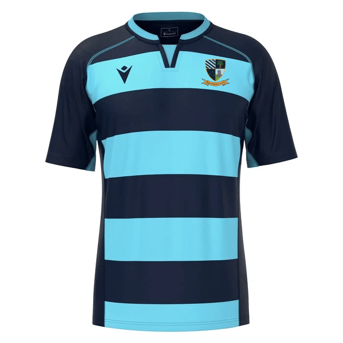 Ballymoney Rugby Club - Alabaster Short Sleeve Shirt - Navy/Columbia -Macron- Stash Shop