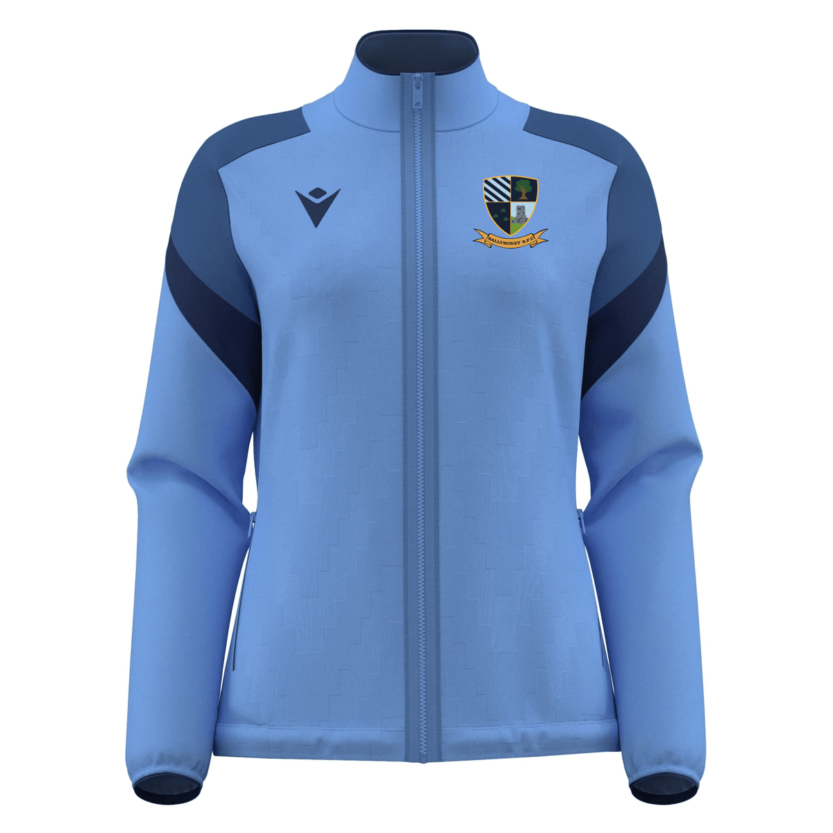Ballymoney Rugby Club - Athena Womens Full Zip Top - Ice Sky/Navy -Macron- Stash Shop