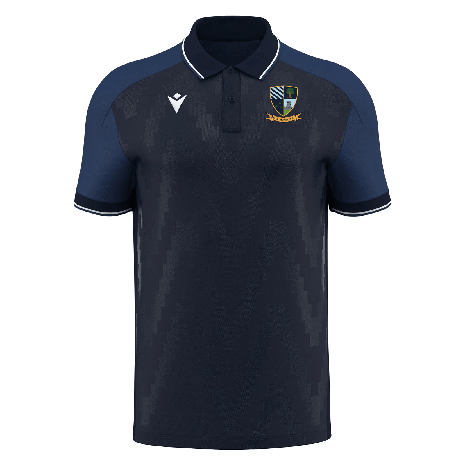 Ballymoney Rugby Club - Echoes Polo - Navy -Macron- Stash Shop