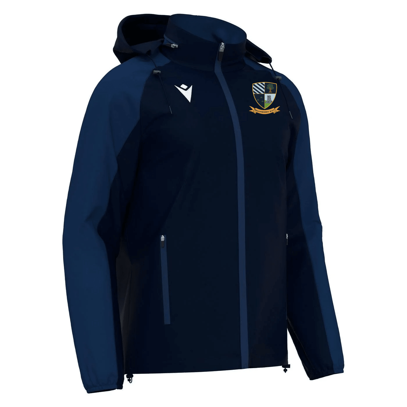 Ballymoney Rugby Club - Elbrus Full Zip Rainjacket - Navy -Macron- Stash Shop