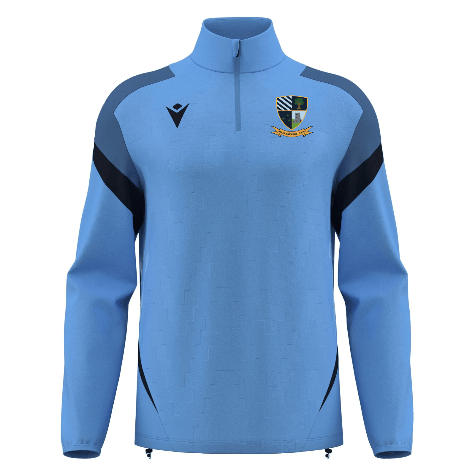 Ballymoney Rugby Club - Hollow 1/4 Zip Top - Ice Sky/Navy -Macron- Stash Shop