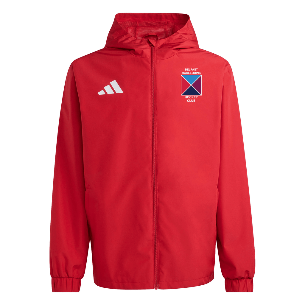 Belfast Harlequins Hockey Club - Core Hooded All-Weather Jacket - Red -adidas- Stash Shop