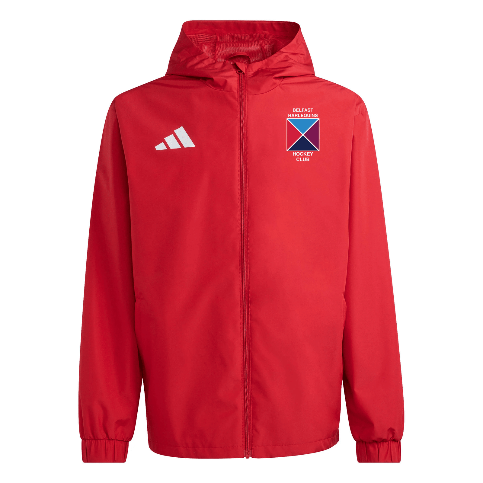 Belfast Harlequins Hockey Club - Core Hooded All-Weather Jacket - Red -adidas- Stash Shop
