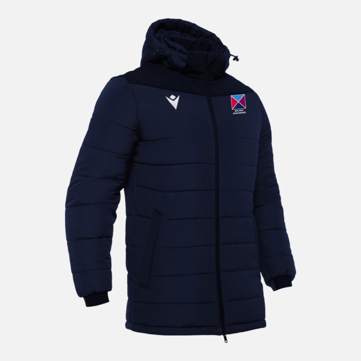 Belfast Harlequins Hooded Padded Jacket - Macron - Stash Shop