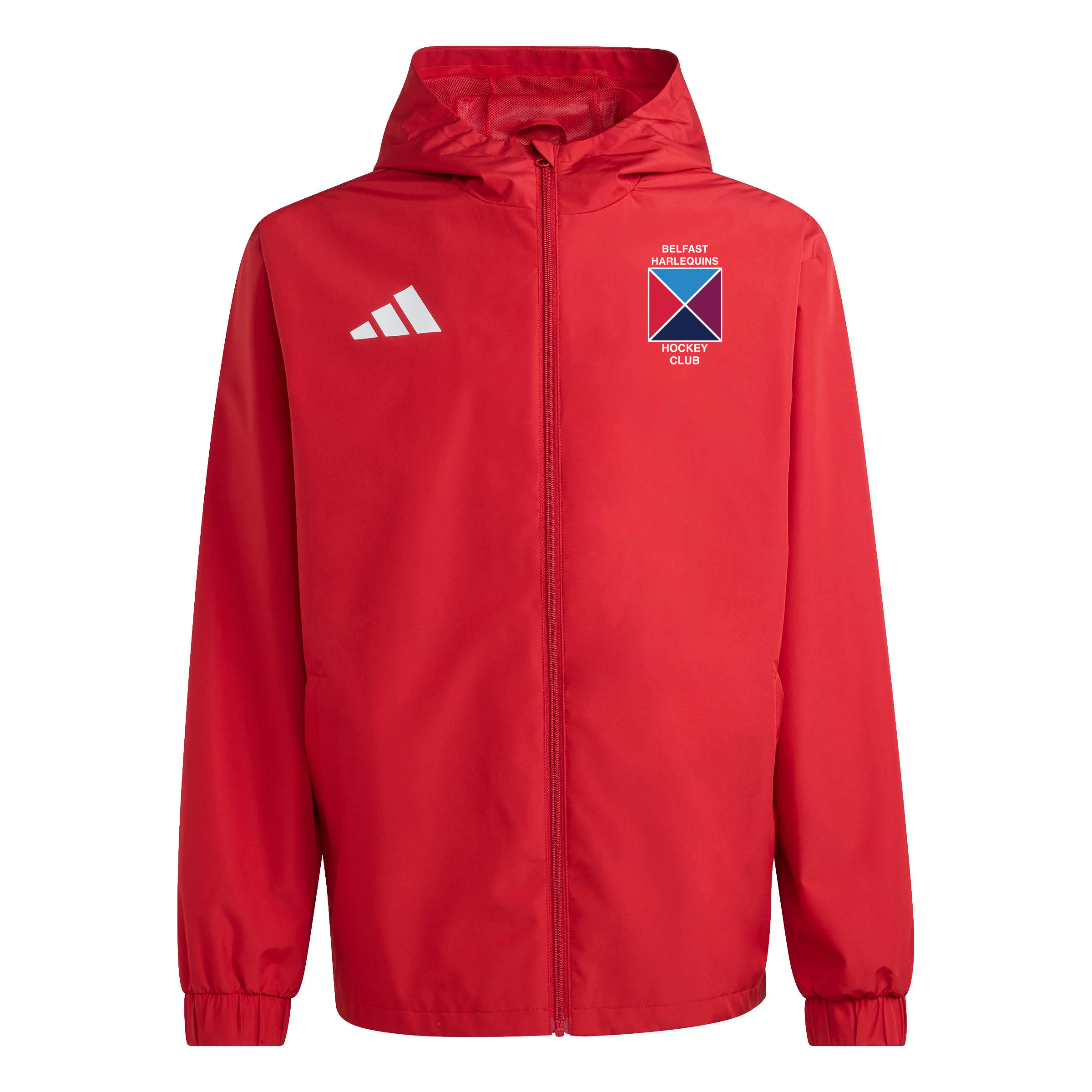 Belfast Harlequins Ladies Hockey Club - Core Hooded All-Weather Jacket - Red