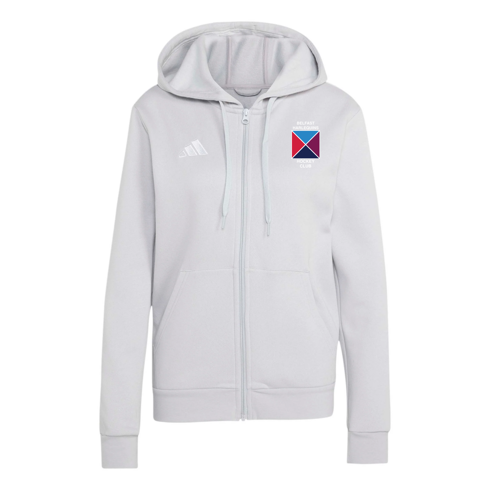 Belfast Harlequins Ladies Hockey Club - Womens Core Full-Zip Cotton Hoodie - Grey