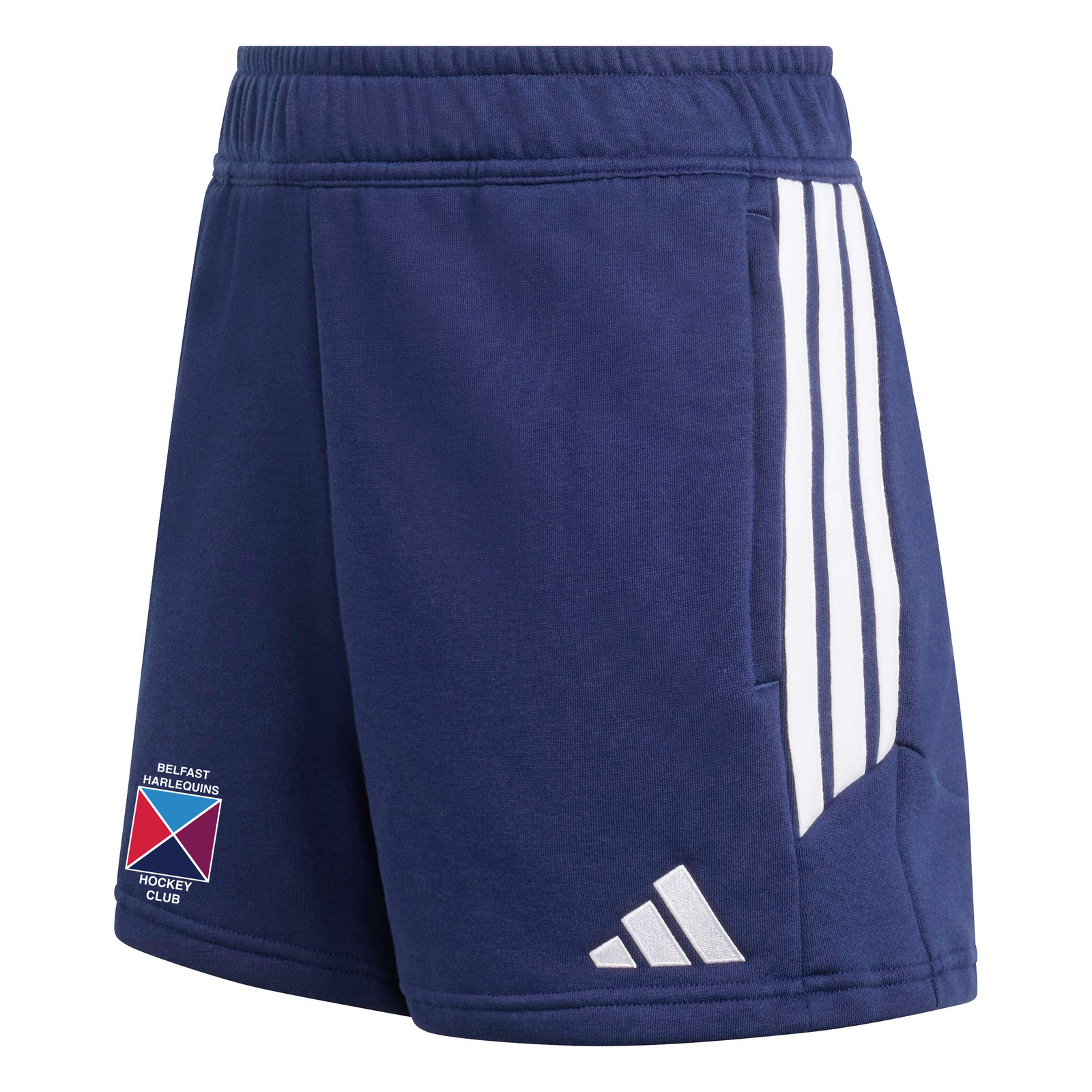 Belfast Harlequins Ladies Hockey Club - Womens Advantage League Zip-Pocket Cotton Sweat Shorts - Navy