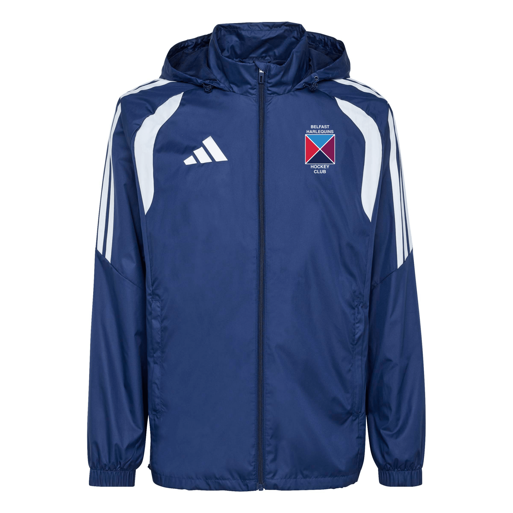 Belfast Harlequins Ladies Hockey Club - Advantage League Hooded Windbreaker - Navy -adidas- Stash Shop
