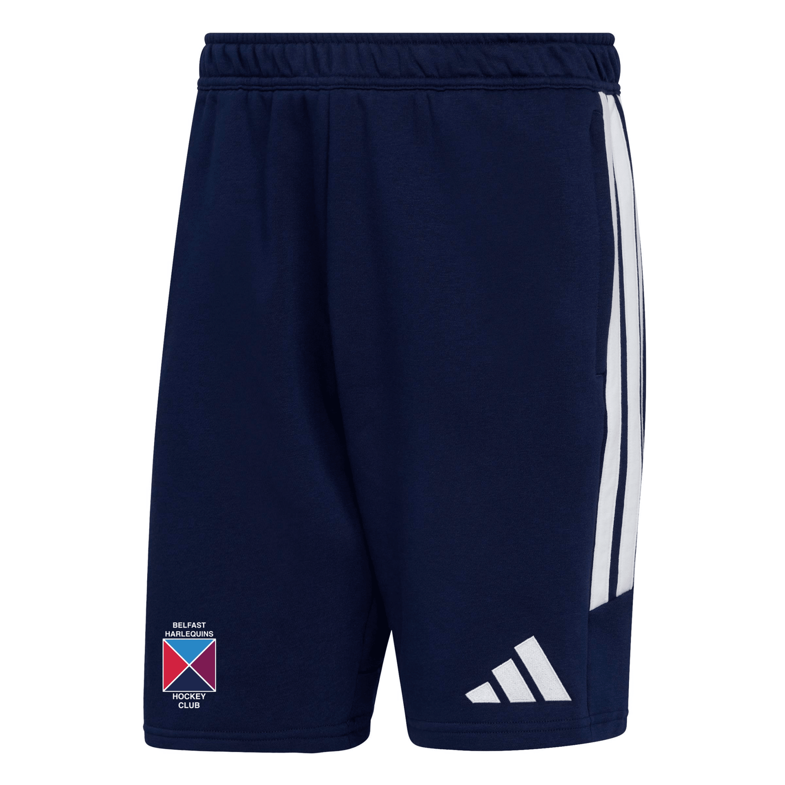 Belfast Harlequins Ladies Hockey Club - Advantage League Zip-Pocket Cotton Sweat Shorts - Navy -adidas- Stash Shop
