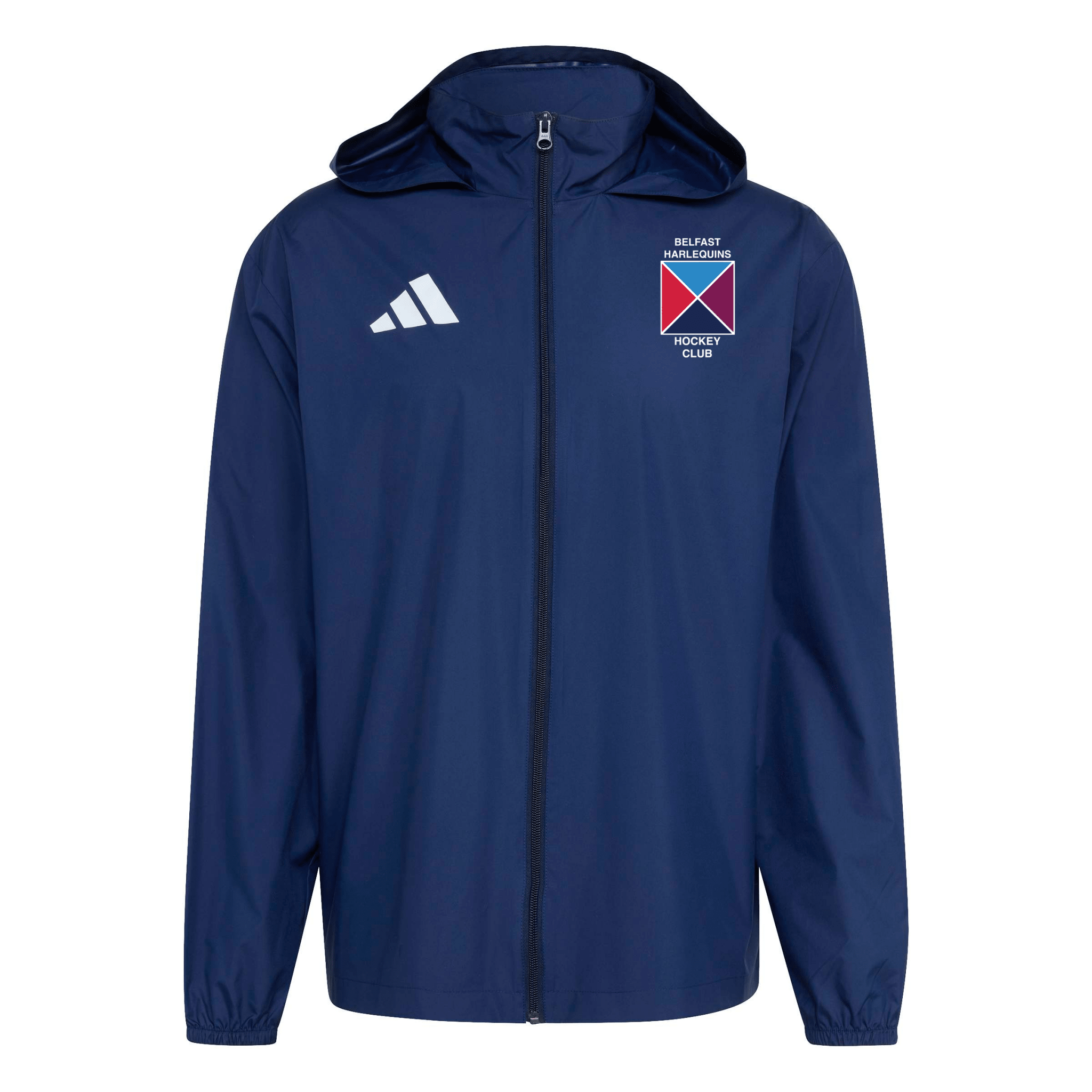 Belfast Harlequins Ladies Hockey Club - Core Hooded Multi Jacket - Navy -adidas- Stash Shop