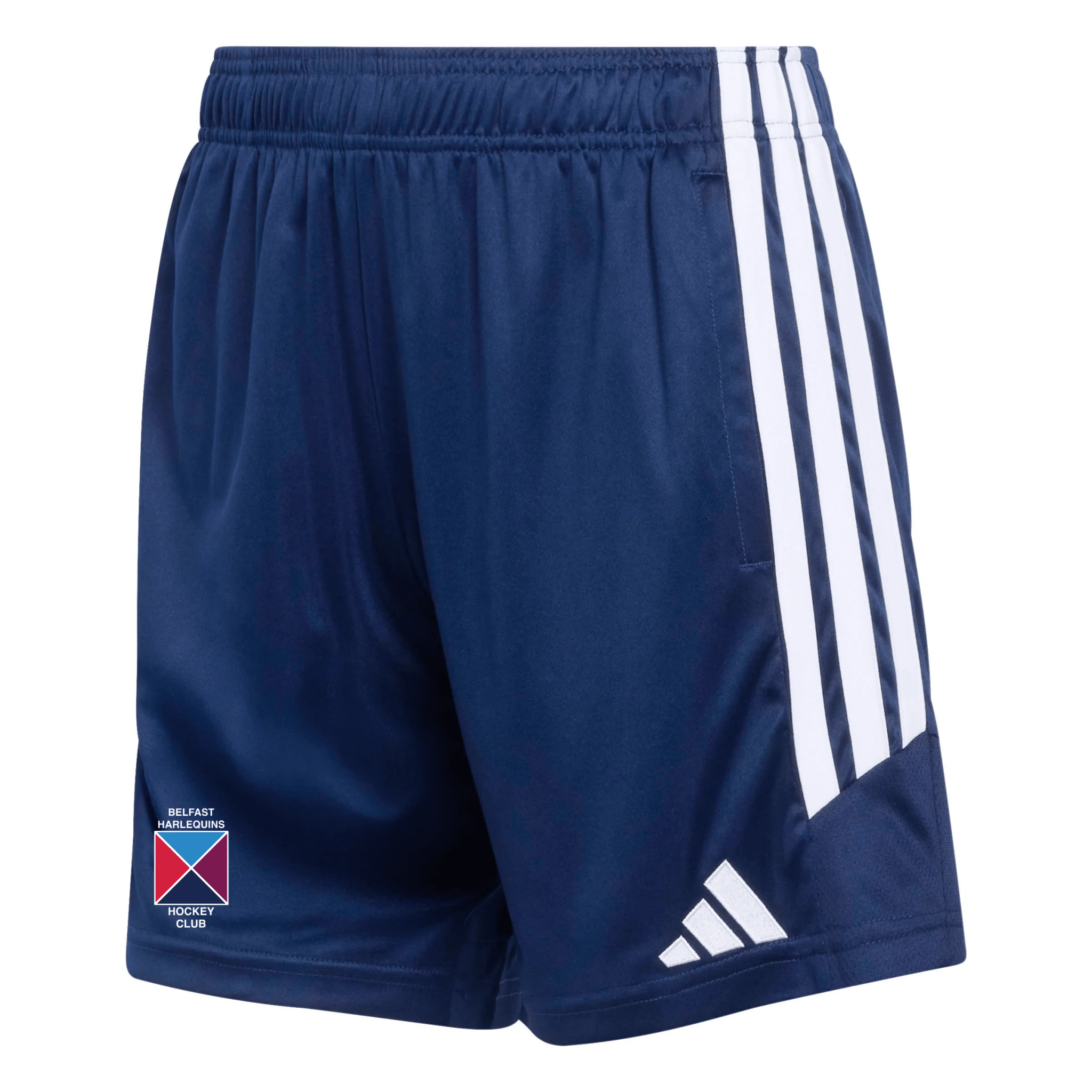 Belfast Harlequins Ladies Hockey Club - Womens Advantage League Zip-Pocket Training Shorts - Navy -adidas- Stash Shop