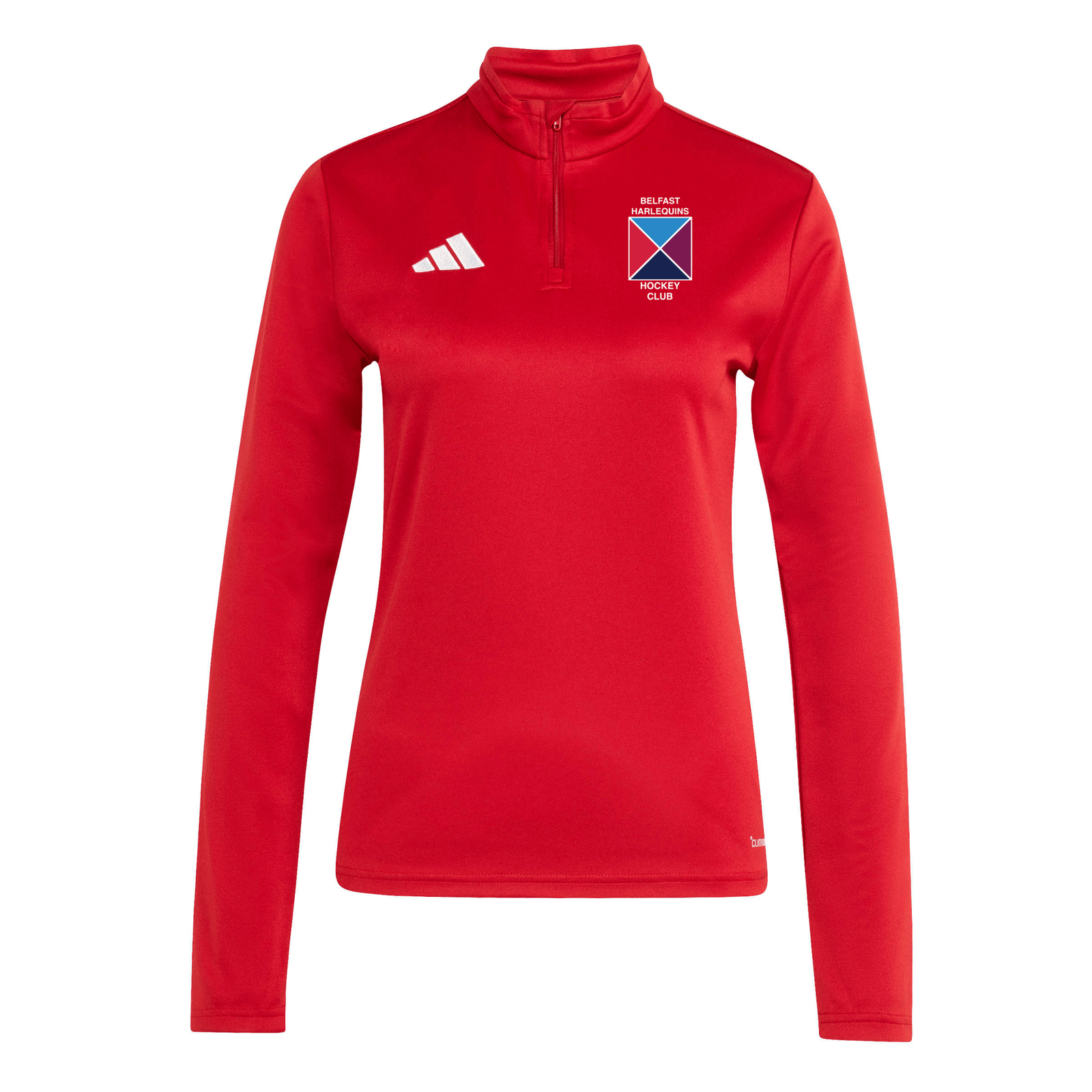Belfast Harlequins Ladies Hockey Club - Womens Core Slim-Fit 1/4-Zip Training Top - Red -adidas- Stash Shop