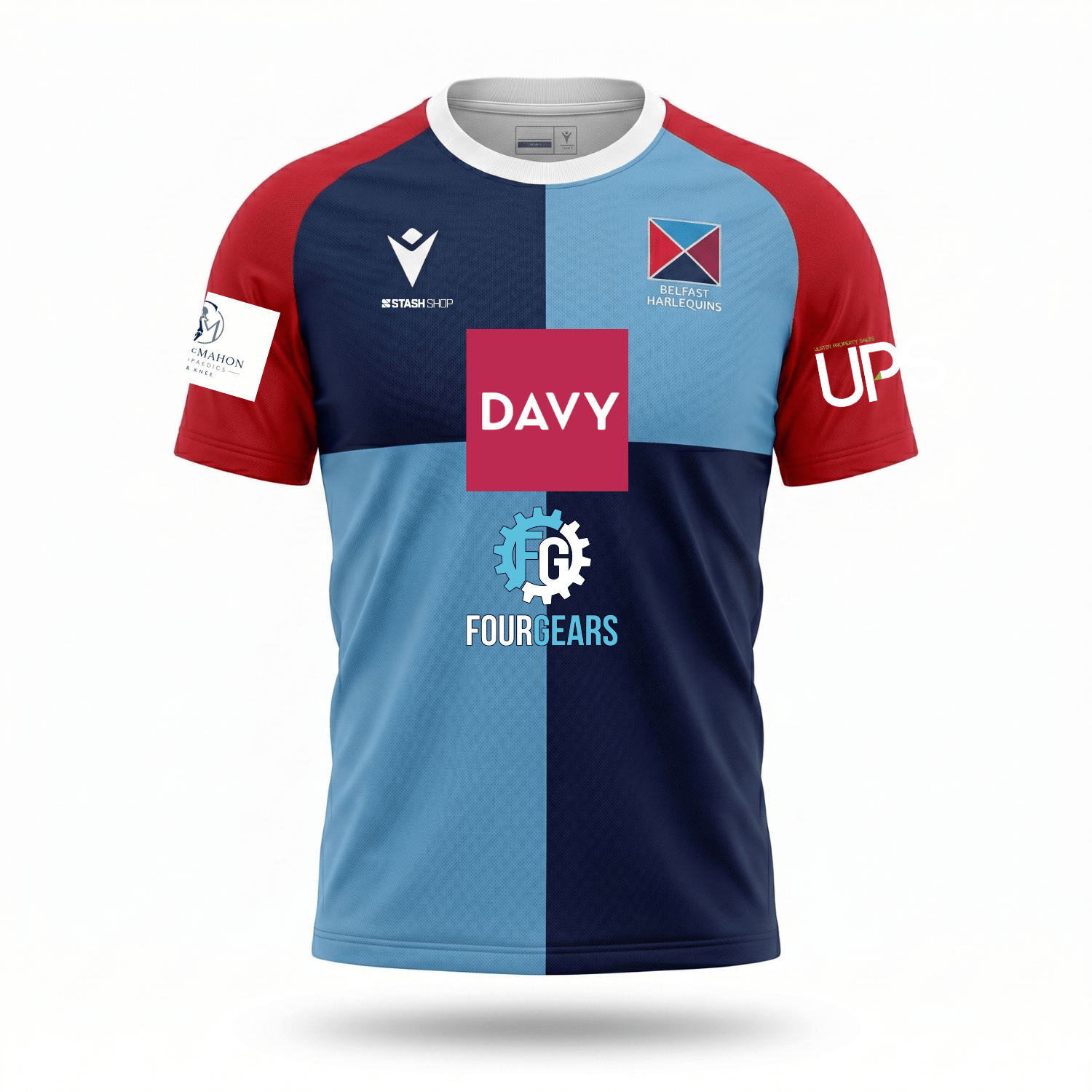 Belfast Harlequins Mini Rugby MTO Shirt 26/27 -Macron- Stash Shop