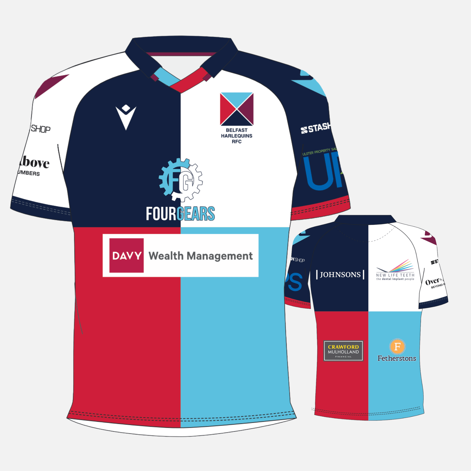 Belfast Harlequins Mini Rugby Shirt 25/26 - Macron - Stash Shop