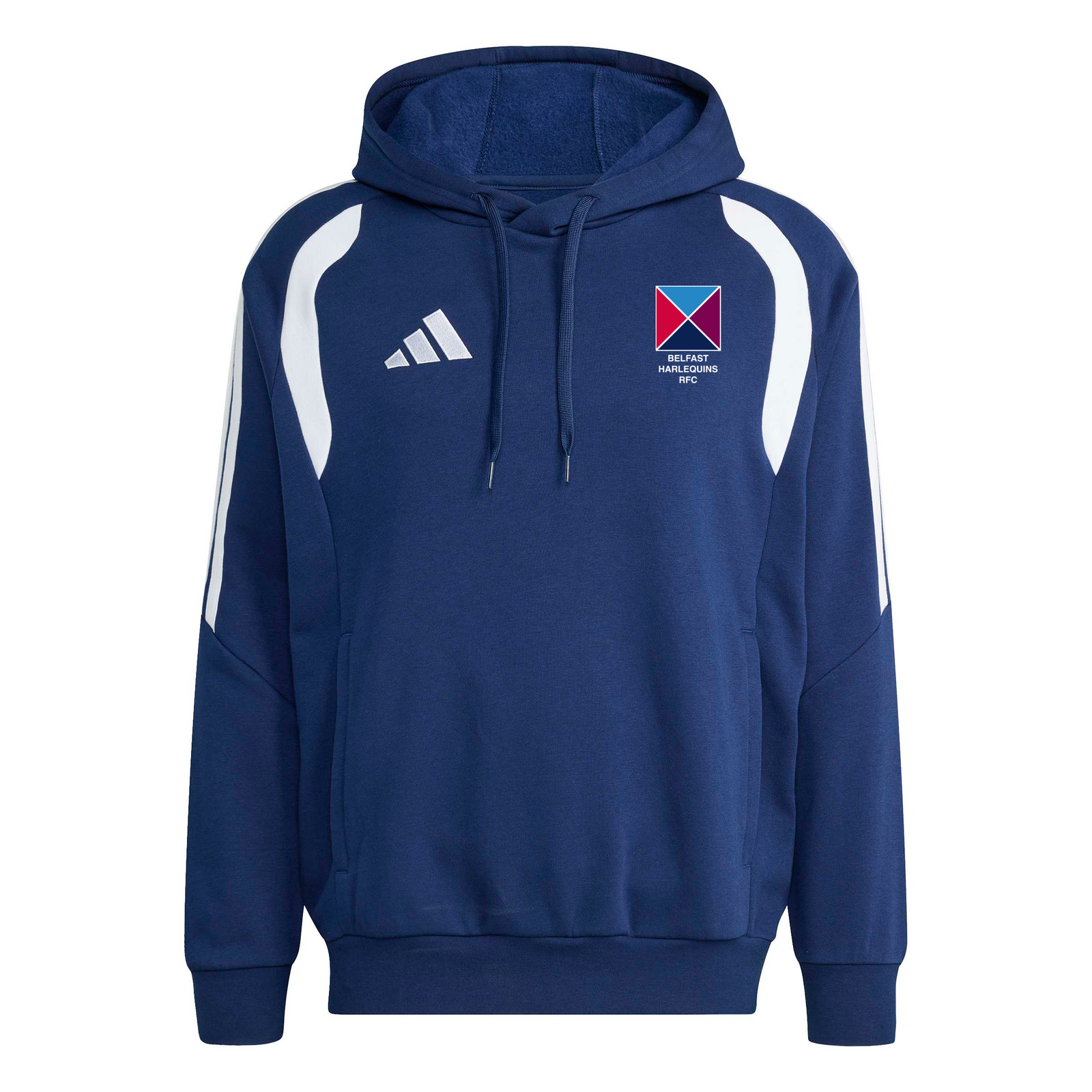 Belfast Harlequins Rugby Club - Advantage League Loose-Fit Pull-Over Cotton Hoodie - Navy