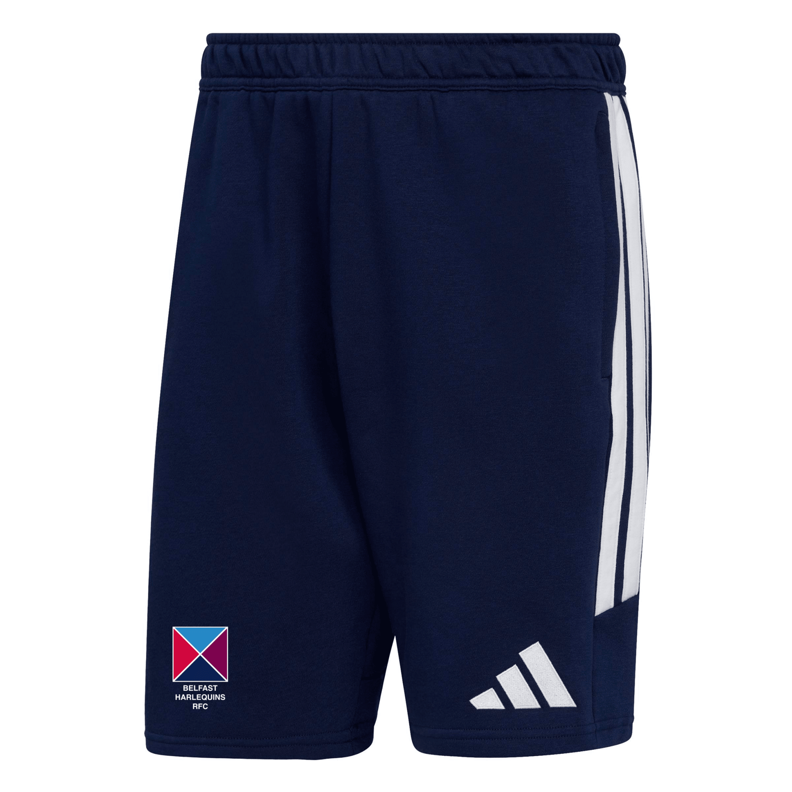Belfast Harlequins Rugby Club - Advantage League Zip-Pocket Cotton Sweat Shorts - Navy -adidas- Stash Shop