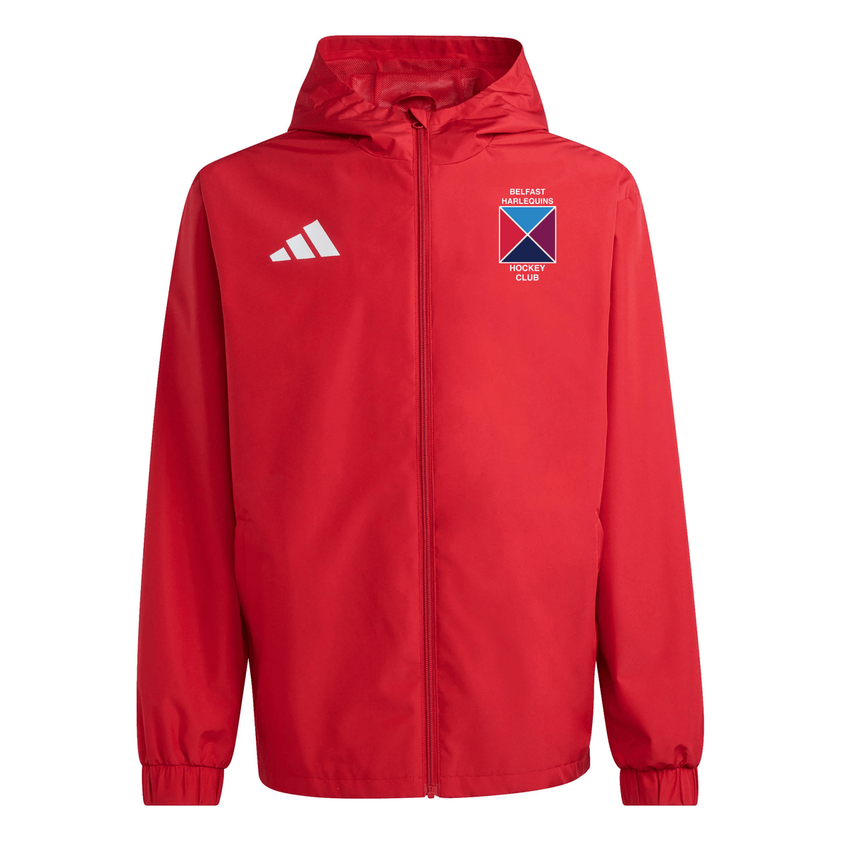 Belfast Harlequins Rugby Club - Core Hooded All-Weather Jacket - Red -adidas- Stash Shop