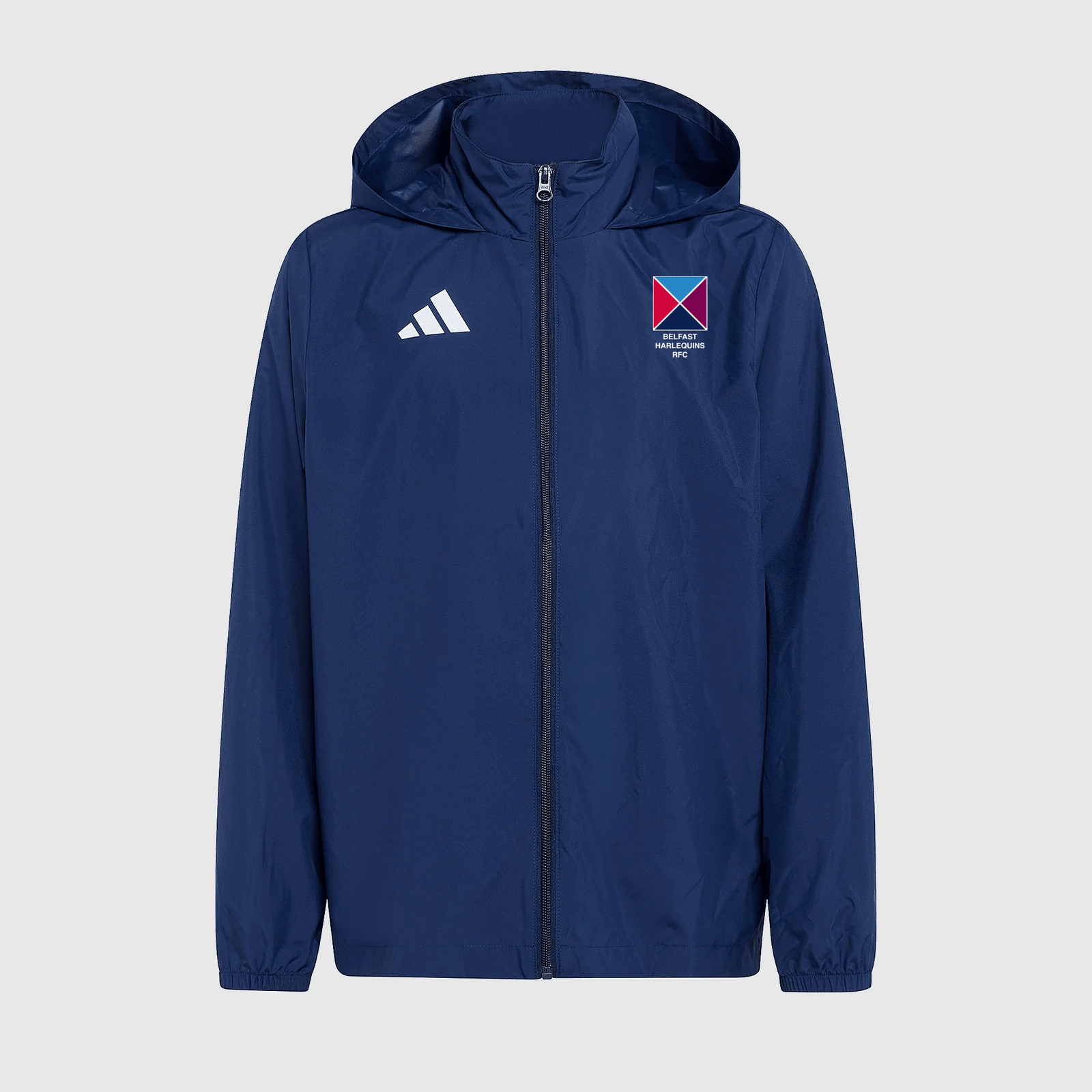 Belfast Harlequins Rugby Club - Junior Core Hooded Multi Jacket - Navy -adidas- Stash Shop
