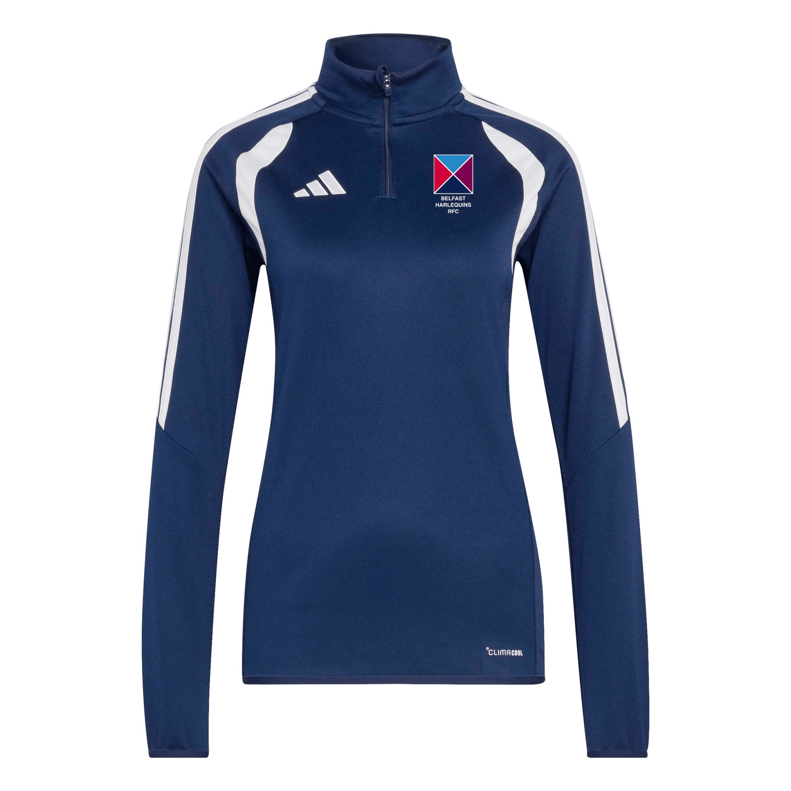 Belfast Harlequins Rugby Club - Womens Advantage League Slim-Fit 1/4-Zip Training Top - Navy -adidas- Stash Shop