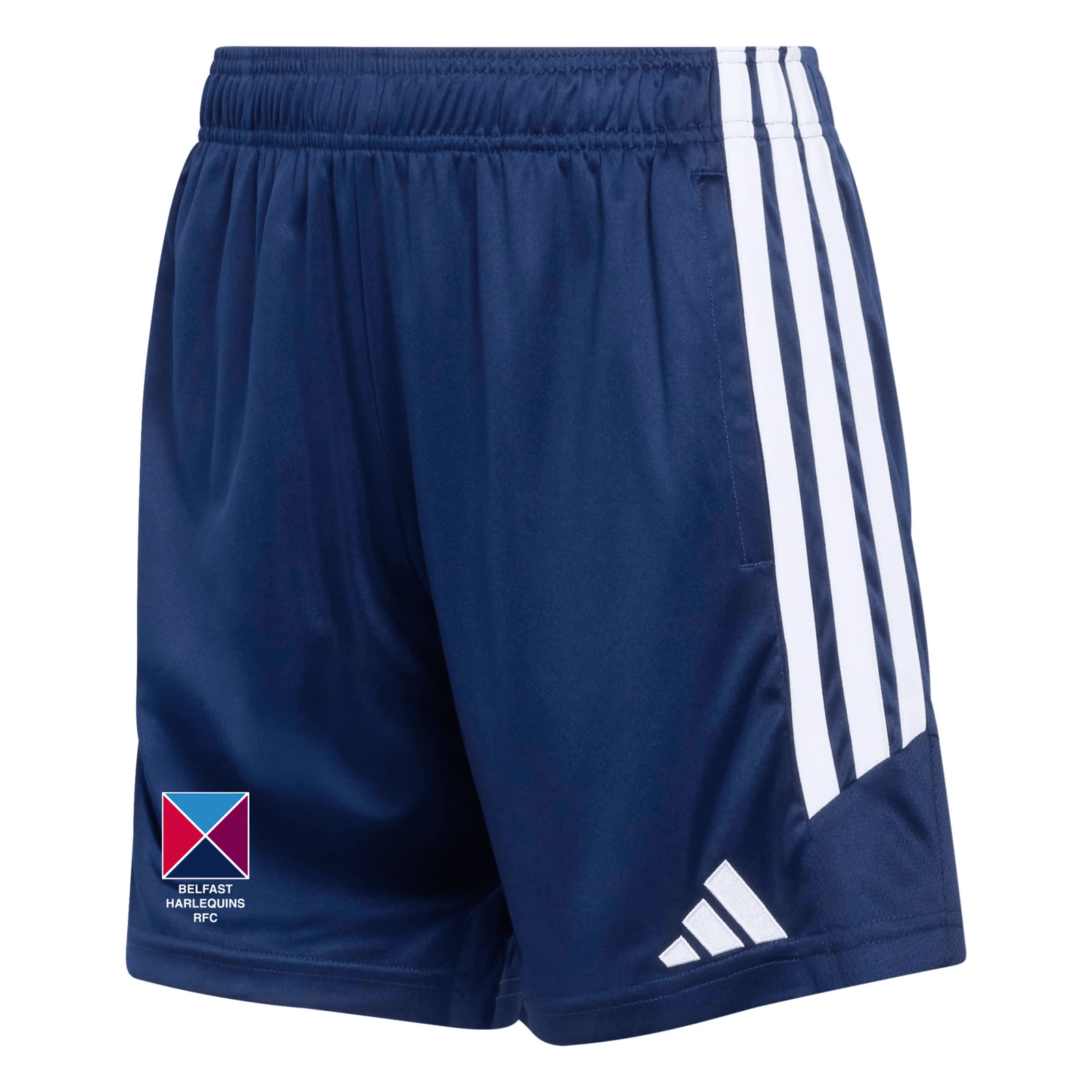 Belfast Harlequins Rugby Club - Womens Advantage League Zip-Pocket Training Shorts - Navy -adidas- Stash Shop