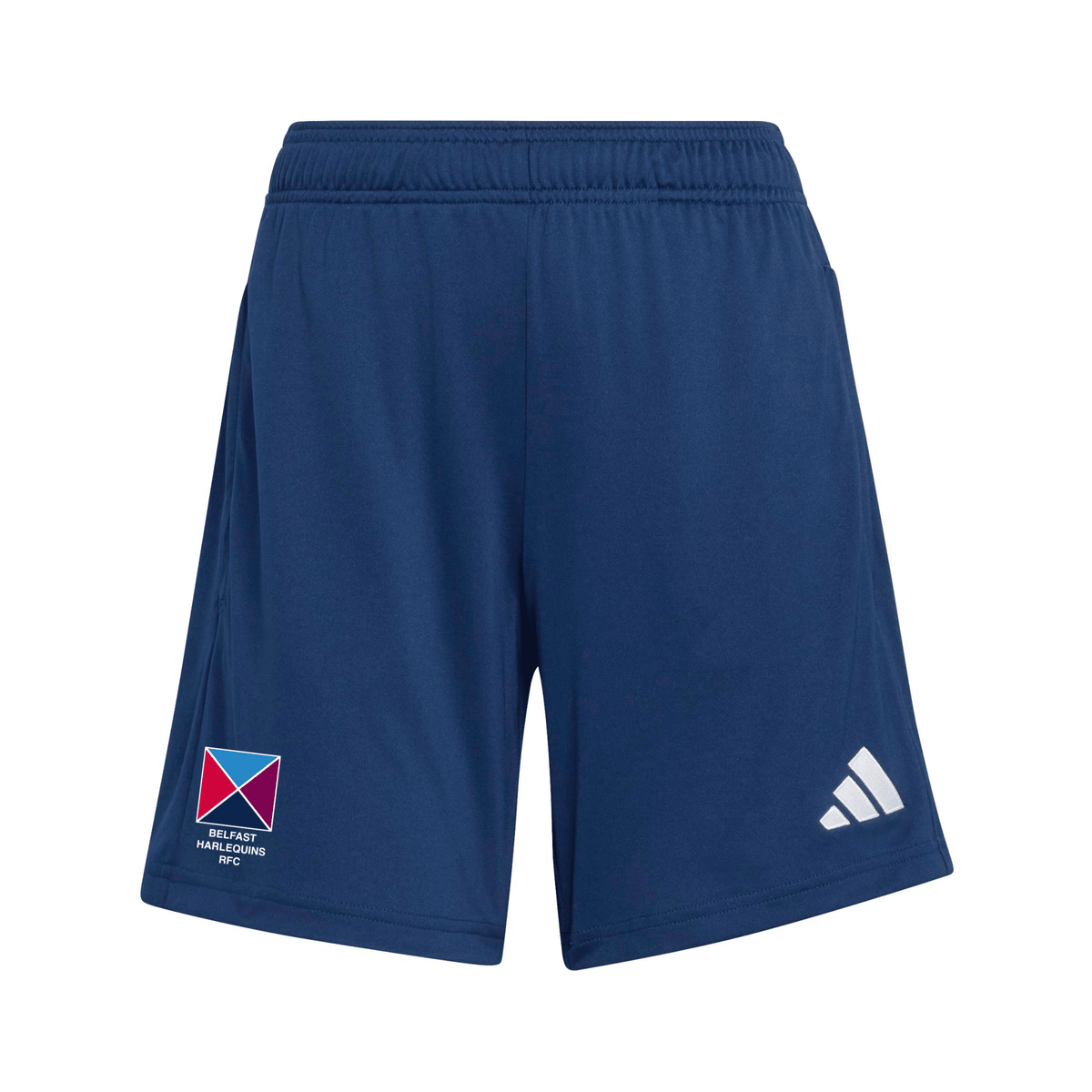 Belfast Harlequins Rugby Club - Womens Core Zip-Pocket Training Shorts - Navy -adidas- Stash Shop