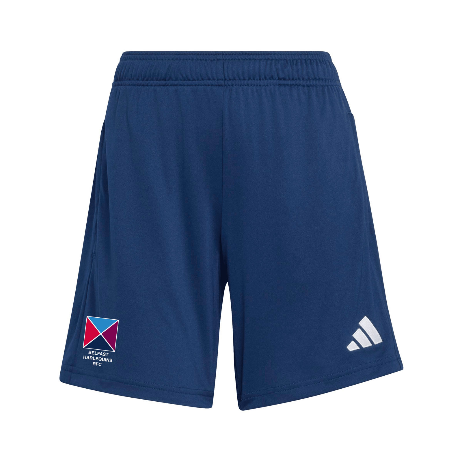 Belfast Harlequins Rugby Club - Womens Core Zip-Pocket Training Shorts - Navy -adidas- Stash Shop