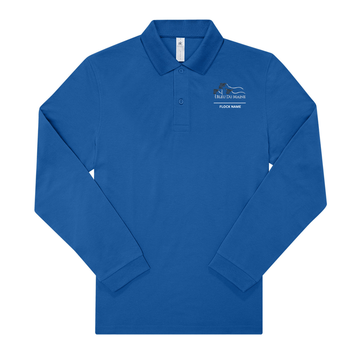 Bleu Du Maine Sheep Society Mens Long Sleeve Polo - Stash Shop - Stash Shop