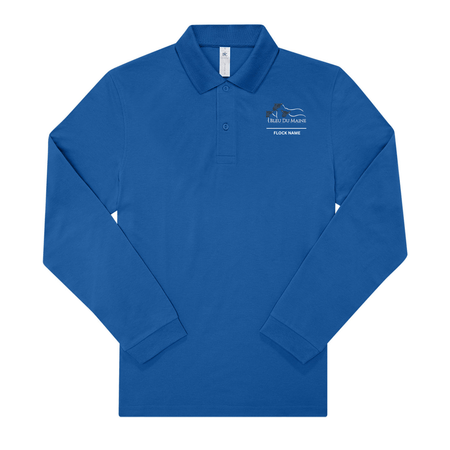 Bleu Du Maine Sheep Society Mens Long Sleeve Polo - Stash Shop - Stash Shop