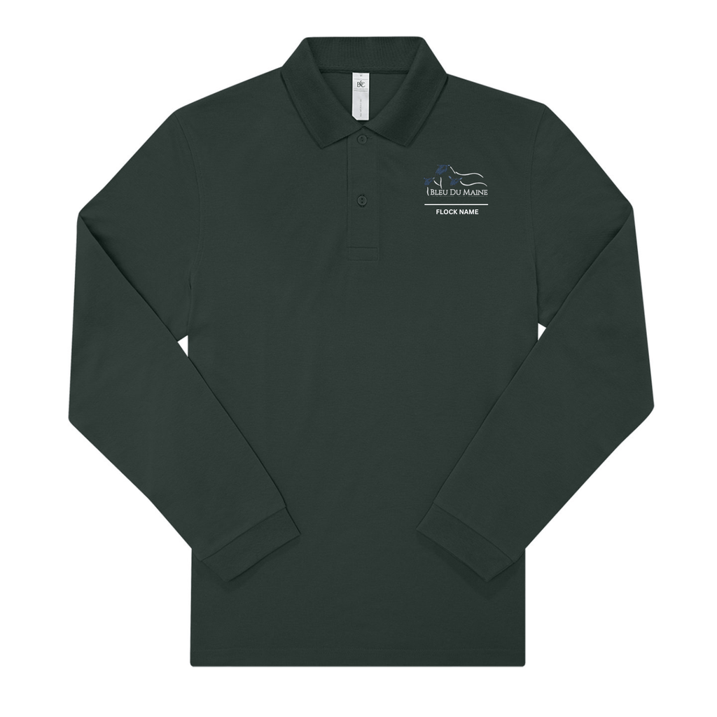 Bleu Du Maine Sheep Society Mens Long Sleeve Polo - Stash Shop - Stash Shop