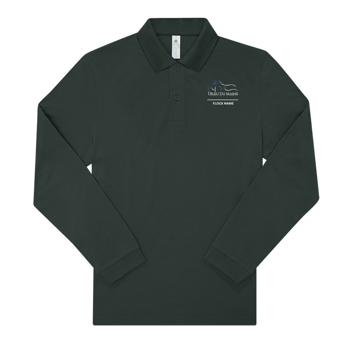 Bleu Du Maine Sheep Society Mens Long Sleeve Polo - Stash Shop - Stash Shop
