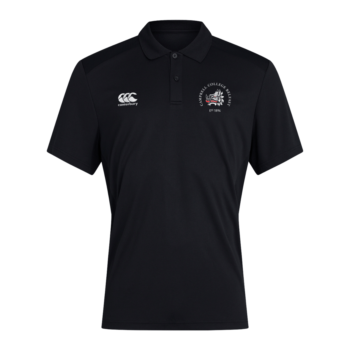 Campbell College - Club Dry Polo - Black - Canterbury - Stash Shop