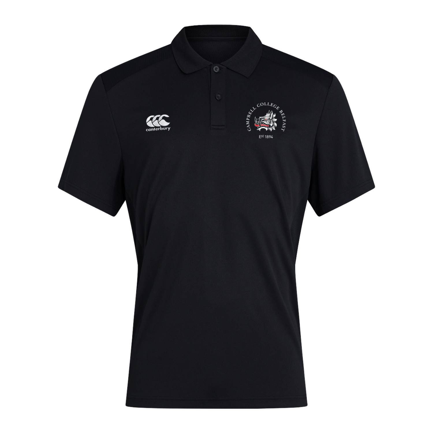 Campbell College - Club Dry Polo - Black - Canterbury - Stash Shop